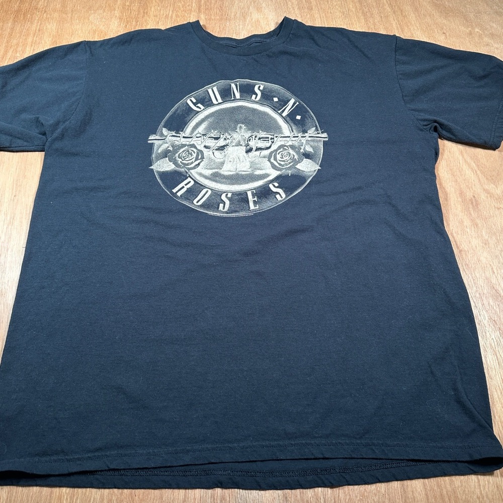 Bravado Guns N Roses T Shirt Mens 2XL Black Graphic Bullet Logo Rock Band Tee